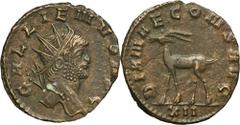 ANCIENT COINS Roman Imperial, Gallienus, AntoninianusRoman Imperial Gallienus (253-268), Antoninianus 260-268, Rome mintObverse: radiate head right GALLIENVS AVGReverse: antelope walking left, XII in 