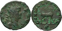 ANCIENT COINS Roman Imperial, Gallienus, AntoninianusRoman Imperial Gallienus (253-268), Antoninianus 26-268, Rome mintObverse: radiate head right GALLIENVS AVGReverse: antelope walking right, Γ in ex