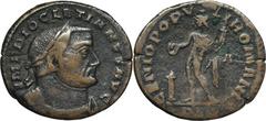 ANCIENT COINS Roman Imperial, Diokletian, FollisRoman Imperial Diocletian (284-305), Follis 296-297, Heraclea mint Obverse: laureate head right IMP DIOCLETIANVS AVGReverse: Genius standing left, holdi
