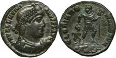 ANCIENT COINS Roman Imperial, Valentinian I, FollisRoman ImperialValentinian I (364-375), Follis 367-375, Siscia mintObverse: diademed, draped and cuirassed bust rightD N VALENTINIANVS P F AVGReverse: