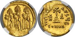 ANCIENT COINS Byzantine Empire, Heraclius, Heraclius Constantine and Heroclanas, Solidus - NGC AUAU graded NGC coin with a grade of 4/5 for strike and 2/5 for surface. Byzantine Empire Heraclius, Hera