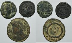 ANCIENT COINS Set, Roman Imperial, Follis (3 pcs.)Set of three coins of Roman Empire. Folles of Constantius II, Constans and Jovian. Zestaw trzech monet z okresu Cesarstwa Rzymskiego. Follisy cesarza 