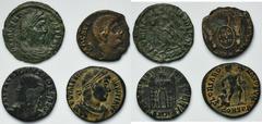 ANCIENT COINS Set, Roman Imperial, Follis (4 pcs.)Set of four coins of Roman Empire. Folles of Crispus, Magnentius and Valentinian I. Zestaw czterech monet z okresu Cesarstwa Rzymskiego. Follisy Crisp