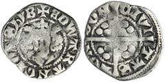 EUROPEAN MEDIEVAL England, Edward II, Penny London undatedEngland, Edward II (1307–1327), Penny, London (Tower) mintObverse: crowned head of the King Edward en face +ЄDWA R ANGL DNS hyBReverse: long G