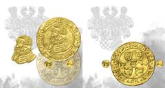 PREMIUM POLISH COINS AND MEDALS Silesia, Duchy of Münsterberg-Oels, Johann, Ducat Reichenstein 1564 - VERY RAREA very rare ducat of Jan Oleśnicki from the Złoty Stok mint from 1564. A type of ducat in