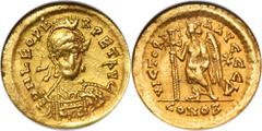 PREMIUM ANCIENT AND WORLD COINS Roman Imperial, Leon I, Solidus - GCN XF45Solidus minted in the fourth officine of the mint in Constantinople.Coin graded GCN with XF45 grade. Scratched.Roman ImperialL