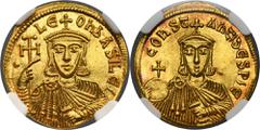 PREMIUM ANCIENT AND WORLD COINS Byzantine Empire, Leo V and Constantine, Solidus - VERY RAREVery rare dynastic solidus of Leo V and Constantine, especially in mint condition. Unlike other such solidi,