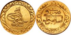PREMIUM ANCIENT AND WORLD COINS Turkey, Ottoman Empire, Selim III, Altin - GCN AU50Issue minted in Ottoman Empire in 1790 by Selim III.Coin graded GCN with AU50 grade. Gold, diameter 19 mm Emisja bita