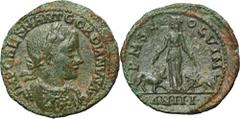 ANCIENT COINS Roman Provincial, Moesia Superior, Viminacium, Gordian III, AERoman ProvincialMoesia Superior, Viminacium, Gordian III (238-244), AE 241-242, Viminacium mintObverse: laureate and cuirass