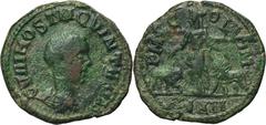 ANCIENT COINS Roman Provincial, Moesia Superior, Viminacium, Hostilian, AERoman Provincial Moesia Superior, Viminacium, Hostilian (250–251), AE AN XII = 250/251, Viminacium mint Obverse: cuirassed bus