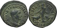 ANCIENT COINS Roman Provincial, Moesia Superior, Viminacium, Trebonianus Gallus, AERoman ProvincialMoesia Superior, Trebonianus Gallus (251-253), AE 251-252, Viminacium mintObverse: laureate, draped a