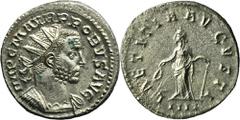 ANCIENT COINS Roman Imperial, Probus, AntoninianusRoman Imperial Probus (276–282), Antoninianus, Lugdunum mint Obverse: radiate cuirassed bust right IMP C M AVR PROBVS P F AVG Reverse: Laetitia standi