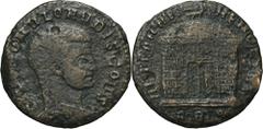 ANCIENT COINS Roman Imperial, Romulus, Follis - RARERare posthumous follis by Valerius Romulus who died in AD 309, with mint marked RBQ. After his death, he was proclaimed a god and received the nickn