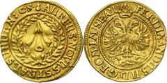 PREMIUM POLISH COINS AND MEDALS Pomerania, Swedish occupation, Christina, Ducat Stralsund undated - RARERare Pomeranian ducat with Ferdinand's title, minted during the Swedish Occupation. Much rarer u