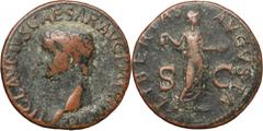 ANCIENT COINS Roman Imperial, Claudius, AsRoman Imperial Claudius (41-54), As 50-54, Rome mint Obverse: bare head leftTI CLAVDIVS CAESAR AVG P M TR P IMP P PReverse: draped figure of Libertas standing