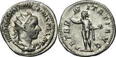 ANCIENT COINS Roman Imperial, Gordian III, AntoninianusRoman ImperialGordian III (238-244), Antoninianus 241-243, Rome mint Obverse: radiate, draped and cuirassed bust rightIMP GORDIANVS PIVS FEL AVGR