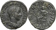ANCIENT COINS Roman Imperial, Gordian III, SestertiusRoman Imperial Gordian III (238-244), Sestertius 241-244, Rome mint Obverse: laureate, draped and cuirassed bust rightIMP GORDIANVS PIVS FEL AVGRev