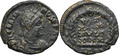 ANCIENT COINS Roman Imperial, Gratian, FollisRoman ImperialGratian (367-383), Follis 379-383, Antioch mintObverse: pearl diademed, draped, cuirassed bust rightD N GRATIANVS P F AVGReverse: VOT / XX / 