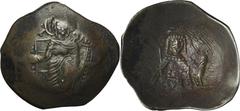 ANCIENT COINS Byzantine Empire, Isaac II Angelos, TrachyByzantine EmpireIsaac II Angelos (1185- 1195), Trachy 1185-1195, Constantinople mint Obverse: Mary seated on throne facing, MP-ΘΥ across fieldsR
