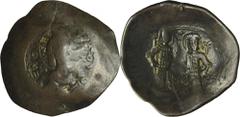 ANCIENT COINS Byzantine Empire, Alexius III Angelos, TrachyByzantine EmpireAlexius III Angelos (1195- 1203), Trachy 1195- 1203, Constantinople mint Obverse: Christ Pantokrator seated facing, IC-XC acr