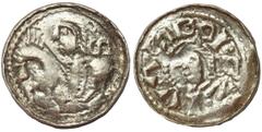 Polish Medieval Bolesław II Śmiały, Denar książęcy - leżące S, rzadszy Bolesław II Śmiały (1058-1080), denar książęcy, mennica Kraków, awers: BOLEZLAVS, głowa w lewo w obwódce, rewers: Książę na koniu
