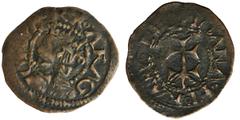 World Coins Spain, Aragon, Charles I and Joanna of Castile, Billon denarius - very rareExtremely rare coin.Aragoński denar, wybity po śmierci Joanny I Kastylijskiej, przez jej syna Karola I.Ekstremaln