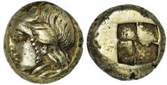 Greece Greece, Phocaea, Electron HekteNicely preserved hekte, struck from an electron, a naturally occurring alloy of gold and silver. The ancient Greeks also called them 'white gold'.Weight 2.54 g Gr