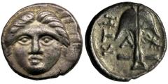 Greece Greece, Thrace, Apollonia Pontica, Diobol - RARERare Thrace diobol with the letters KTH on the reverse, in Coinarchives we only found 5 records with sales amounts around 100 EUR. ThraceApolloni