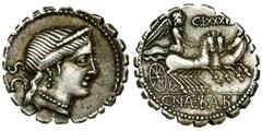 Roman Republic Roman Republic, C. Naevius Balbus, Denarius serratusRoman RepublicC. Naevius Balbus, Denar serratus 79 BC, Rome mint Obverse: diademed head of Venus right, S C behindReverse: Victory dr