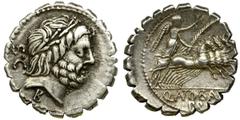 Roman Republic Roman Republic, Q. Antonius Balbus, Denarius serratusRoman RepublicQ. Antonius Balbus, Denar serratus 83-82 BC, Rome mint Obverse: laureate head of Jupiter right, behind SC, below contr