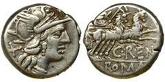 Roman Republic Roman Republic, Renius, DenariusA very interesting denarius due to the rather unusual reverse, i.e. two bucks harnessed in the bida. Roman Republic C. Renius (138 BC), Denarius 138 BC, 