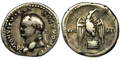 Roman Imperial Roman Imperial, Vespasian, Denarius - RAREThe offered denarius should be spent quite precisely for 76 AD, on the basis of the information on the reverse on the seventh consulate of Vesp