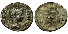 Roman Imperial Roman Imperial, Severus Alexander, DenariusThe offered denarius is dated on the basis of the titularity of the obverse, dating back to the reign of Severus Alexander between 222 AD (the
