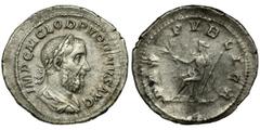 Roman Imperial Roman Imperial, Pupienus, Denarius - RARERare denarius of Pupienus, one of the shortest reigning Emperors in Roman history. Pupien was proclaimed emperor at the same time as Balbin, so 