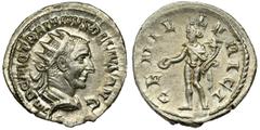 Roman Imperial Roman Imperial, Trajan Decius, Antoninianus - VERY RAREVery rare antonian from Decius, combining the obverse legend IMP C M Q with the Genius on the reverse. The legend depicting the Ge