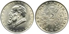 WORLD COINS AND MEDALS Austria, 2 Szylingi Wiedeń 1929Emisja z okazji 100-tnej rocznica urodzin Theodora Billroth'a.Srebro próby '640'. Reference: Herinek 33 Grade: UNC/AUCOINS WORLD EUROPE MEDALS Aus