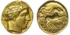 ANCIENT COINS Greece, Macedonia, Philip II of Macedon, StaterVery nice specimen of stater Philip II, father of the founder of the Macedonian empire, Alexander the Great. Le Rider distinguishes several