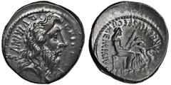 ANCIENT COINS Roman Republic, C. Memmius C. f., DenariusRoman Republic C. Memmius C. f. (56 BC), Denarius, Rome mint Obverse: Quirinus head in wreath right, C MEMMI C F inscription in front of the hea