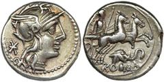 ANCIENT COINS Roman Republic, L. Caecilius Metellus Diadematus, DenariusBeautifully preserved denarius with elephant head on the reverse, referring to the victory of the ancestor of the two Metellus b