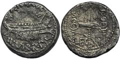 ANCIENT COINS Roman Republic, Marc Antony, DenariusLegionary emission. Legio XI have been disbanded, and its troops either retired or merged with Octavian legions following the latter reformation of t