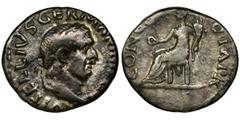 ANCIENT COINS Roman Imperial, Vitellius, Denarius - RARERare denarius of Vitellius, one of the shorter reigning emperors. He ruled only less than 12 months.Roman Empire Vitellius (69), Denarius 69, Ro