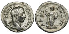 ANCIENT COINS Roman Imperial, Severus Alexander, DenariusRoman Imperial Severus Alexander (222-235), Denarius 228-231, Rome mintObverse: laureate bust rightIMP SEV ALEXAND AVGReverse: Annona standing 