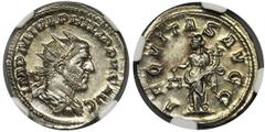 ANCIENT COINS Roman Imperial, Philip II, Antoninianus - NGC MSBeautiful piece with a delicate patina. Outstanding detail rated by NGC 5/5 and a mint background with a surface rating of 5/5. Roman Empi