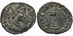 ANCIENT COINS Roman Imperial, Constans, FollisRoman ImperialConstans (337-350), Follis 348-350, Sisicia mintObverse: pearl diademed, draped, cuirassed bust rightDN CONSTANS PF AVGReverse: phoenix in a
