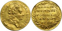POLISH COINS Poniatowski, Ducat Warsaw 1792 EBRare and desired by many collectors ducat of Stanislaw August Poniatowski with the initials EB Efraim Brenn, the mint master of the Warsaw mint in the yea
