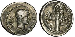 ANCIENT COINS Roman Republic, Q. Sicinius and C. Coponius, DenariusPresented denarius is dedicated to Pompey and the Pompeian Party. Quintus Sicinius joined Pompey in Greece, where he was accompanied 