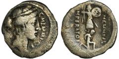 ANCIENT COINS Roman Republic, C. Memmius C. f., DenariusRoman Republic C. Memmius C. f. (56 BC), Denarius, Rome mint Obverse: Ceres head right, wearing wreath of grain earsC MEMMI C F Reverse: naked c