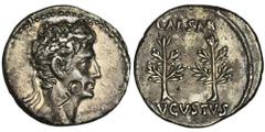 ANCIENT COINS Roman Imperial, Octavian Augustus, Denarius - RARERare and well preserved Octavian denarius. Roman ImperialOctavian Augustus (27 BC-14 AD), Denarius 20-19 BC, Colonia Patricia mint Obver