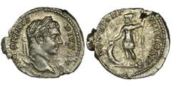 ANCIENT COINS Roman Imperial, Caracalla, DenariusRoman Imperial Caracalla (188-217), Denarius 206, Rome mintObverse: head of the emperor in a laurel wreath facing rightANTONINVS PIVS AVGReverse: Mars 