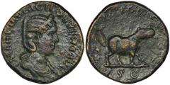 ANCIENT COINS Roman Imperial, Otacilia Severa, Sestertius - RARERare occasional issue in bronze of Otacilla, wife of Philip I Arab, belonging to the series commemorating the so called The Age Games (L